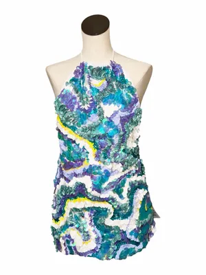 NWT ASOS DESIGN halter embellished mini dress with swirl design sz-6 thumbnail 2