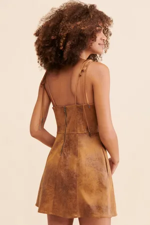 Free People Veronica Suede Mini Dress thumbnail 3