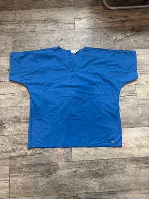Unisex Landau Essentials V-Neck Large Scrubs Top Shirt Short Sleeves thumbnail 7