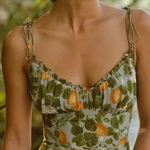 Reformation Green and Yellow Midi Dress thumbnail 7