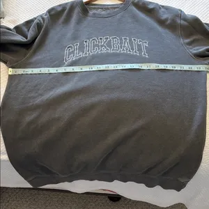 David Dobrik Fanjoy Clickbait Gray Crewneck Sweatshirt‎ size Large thumbnail 7