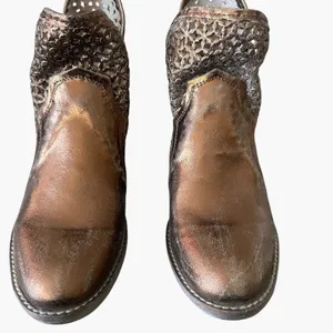 Circle G By Corral Booties Sz 10 Copper Cut Out Women’s Western Leather thumbnail 2