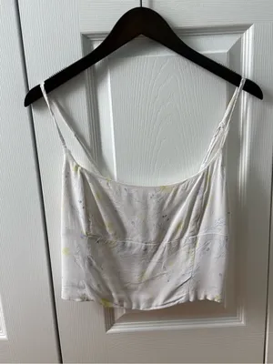 Aritzia Wilfred Basel Bustier Top in White Floral thumbnail 2