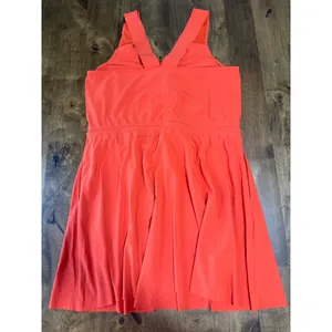 EUC Womens‎ Athleta Savannah Strap Mini Dress athletic orange stretch size L thumbnail 2