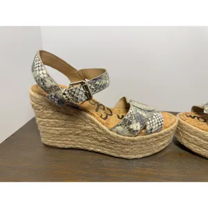 Sam Edelman Maura Snakeskin Espadrille Platform 4" Wedge Sandals Size 8.5 thumbnail 3