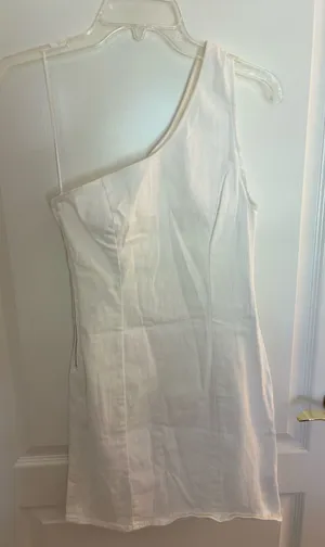 Altar'd State One-Shoulder Cream Mini Dress thumbnail 1