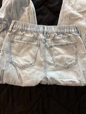 {SO} Light Blue High-Rise Utility Cargo Wide Leg Jeans thumbnail 7