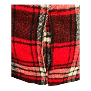 Cocoa Platinum Womens Red Black Plaid‎ Wool Blend Double Breasted Peacoat Size M thumbnail 11