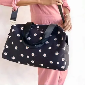 Alice + Olivia Daisy Black Duffel Bag and Daisy Reversible bucket hat set, new thumbnail 1