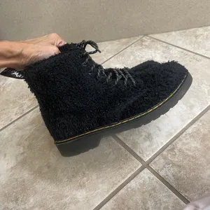 Dr Martens Pascal Furry Fleece Black Combat Boots Women‎ US 5 / men 4/UK 3 4 thumbnail 4