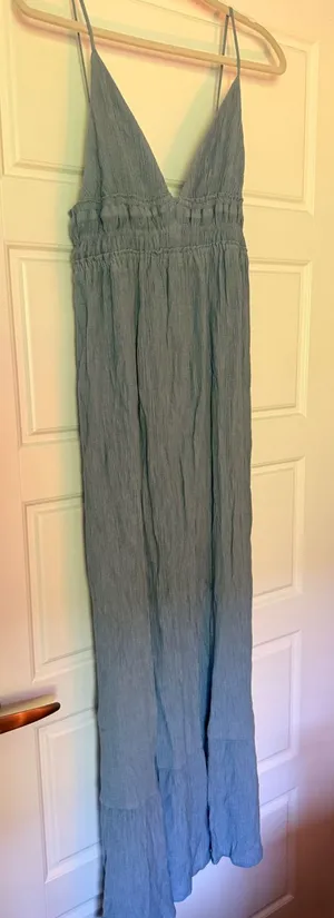 Light Blue Maxi Dress with Spaghetti Straps thumbnail 1