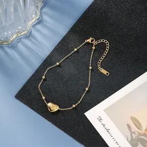 18K Gold Plated Romantic Heart Anklet for Women thumbnail 2