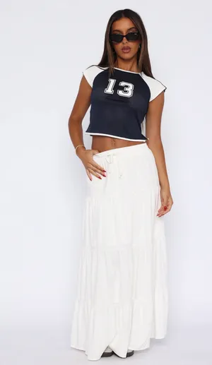 White Fox Boutique white maxi skirt 100% cotton- never worn thumbnail 2