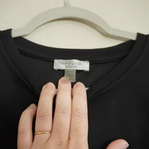 Cable & Gauge Black Bubble Hem Sweatshirt Cropped Modal Blend Loungewear Casual thumbnail 3