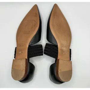 Malone Souliers Maureen‎ Pointed Toe Black Leather Corded Strap Flats Shoes thumbnail 10