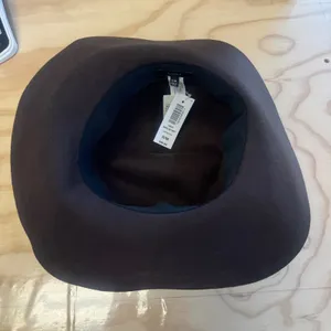 NWT Aritzia Talula Baylis Hat Espresso‎ Brown Wool Floppy Wide Brim Packable S/M thumbnail 5