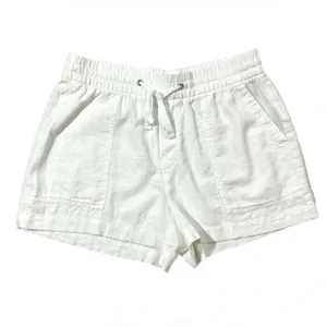 GAP Linen Blend White Pull On Drawstring Shorts thumbnail 3
