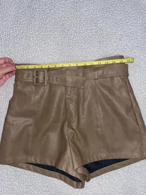 Gilli Faux Leather Shorts Tan Size M thumbnail 7