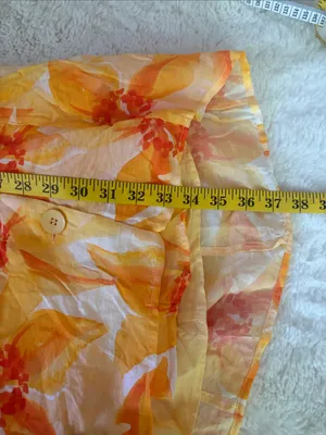 Lulus Prue Orange Floral Halter Mini Dress Size large Sleeveless V Neck Vacation thumbnail 9