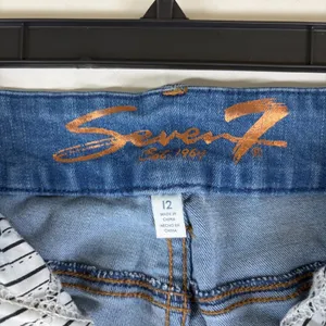 Seven7 Tummyless High Rise Slim Boot Jeans Blue Raw Hem Size‎ 12 Minimalist thumbnail 4