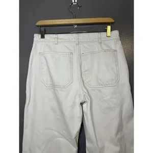 Zara Pants Womens 6 White Denim Straight Leg Casual Pockets Flat Front thumbnail 5
