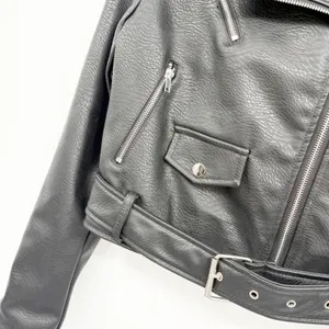 Azalea Wang Womens Studded Limited Edition Moto Biker Faux Leather Jacket Size M thumbnail 5