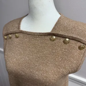 NEW J. Crew Sweater Shell with Buttons Sleeveless Merino-Linen Blend Top Medium thumbnail 5