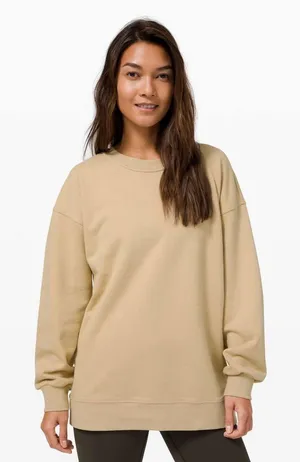 Lululemon Perfectly Oversized Crew sweatshirt in the color Trench. thumbnail 1