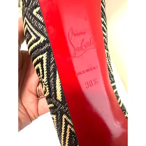 Christian Louboutin Daffodile 160 Platform Pumps Panama Black Cream 38.5‎ thumbnail 8