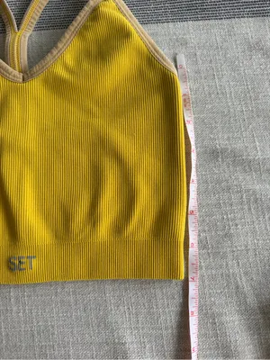 Set Active Ribbed V Bra Tank Top Yellow Size Small thumbnail 8