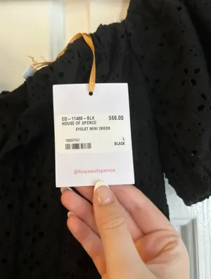 NWT House Of Spence Black Eyelet Dress thumbnail 3