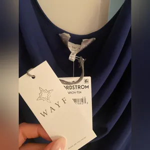 WAYF Navy Blue Cowl Neck Tank thumbnail 7