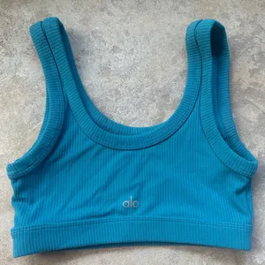 ALO Yoga Wellness Bra in Blue Splash Size Small Ribbed thumbnail 5