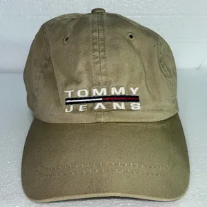 Tommy Hilfiger, Tommy jeans, khaki unisex hat w/ leather adjustment strap thumbnail 1