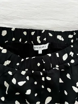 Crescent Black Pants with White Spot Print thumbnail 2