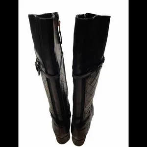 L.K.‎ BENNETT Black Leather Skinny Buckle Knee high Tall Quilted Riding Boots 38 thumbnail 10