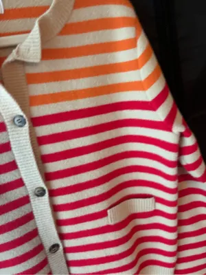 FATE Oversized Stripe Button Cardigan, NWOT Orange thumbnail 6