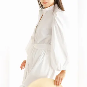 Brittany Fuson White Louisa Button-Front 100% Cotton Tiered Belted Maxi Dress XS thumbnail 3