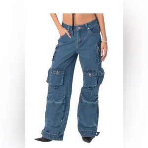 NWOT Daisy Blue‎ Wide Leg Cargo Jeans thumbnail 9