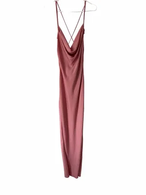 Michael Costello x Revolve Braxton Cowl Neck Slip Dress Side Slit Rose Pink Med thumbnail 4