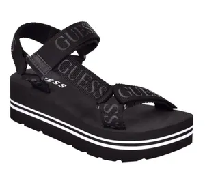 GUESS Black Platform Strappy Logo Sandals for Women thumbnail 1