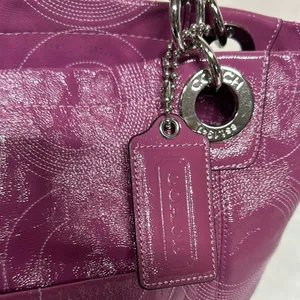 Coach Pink Tote Bag with Signature Design thumbnail 3