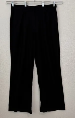 Old Navy Linen Blend Black Taylor Wide Leg Trouser Pants, Sz Large thumbnail 1