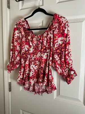 Free People Sweet Memories Blouse in Fruit Punch Combo - Size S thumbnail 2