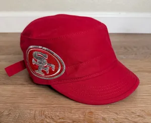 NWOT NFL San Francisco Red Embroidered Sequins Women's Cadet Hat, OS thumbnail 1