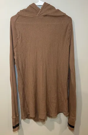 Free People We the Free Waffle Long Sleeve Hooded Shirt thumbnail 1