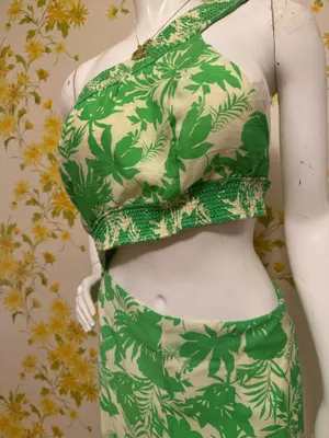 One sleeve backless jumpsuit size L Green Size L thumbnail 8