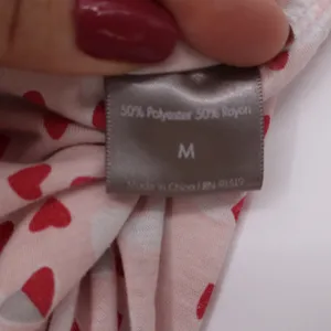 Jane & Bleecker Pink Heart Print Pajama Pants Women's Medium Relaxed Lounge thumbnail 4