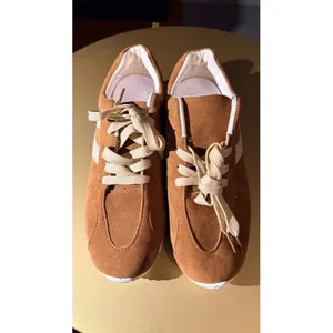 New Brown Faux Suede Sneakers Sz 9 thumbnail 4