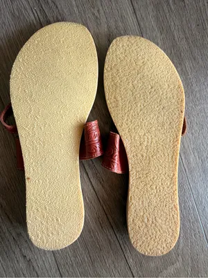 Artesanias Camila Huarache tooled Leather sandal Boho Hippie VTG Mexican style thumbnail 6